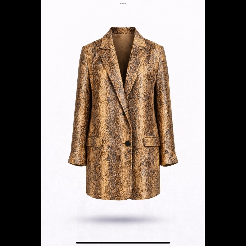 Azara Paris Snakeskin Print Jacket Size S | Edgy Rock Chic Statement - Picture 2 of 16